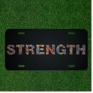 Custom Personalized License Plate Auto Tag With STRENGTH Design Art