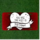 Custom Personalized License Plate Auto Tag With You Are The Key To My Heart