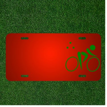 Custom Personalized License Plate With Add Names To Triathlon Cyclist Bicycle