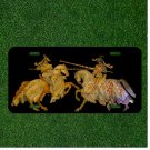 Custom Personalized License Plate Auto Tag With Ancient Warriors On Horses