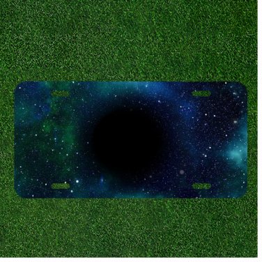 Custom Personalized License Plate Auto Tag With Space Black Hole Design
