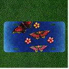 Custom Personalized License Plate Auto Tag With Stunning Flowers And Butterflys