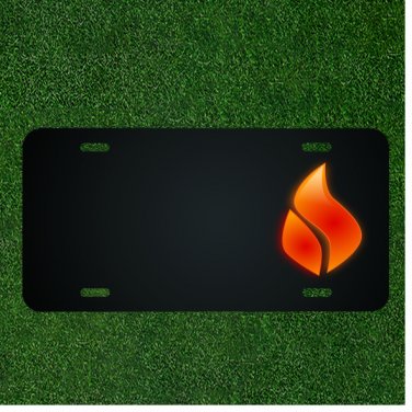 Custom Personalized License Plate With Add Names To Flame Glossy Fire