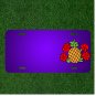 Custom Personalized License Plate With Add Names To Pineapple Flowers Red