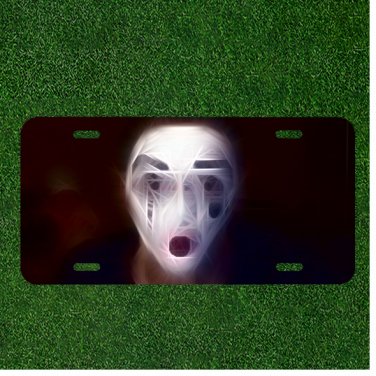 Custom Personalized License Plate Auto Tag With Scary Mask Design