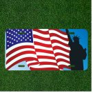 Custom Personalized License Plate Auto Tag With Statue Of Liberty American Flag