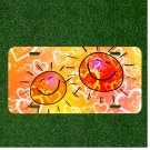 Custom Personalized Auto Tag With Happy Kids Smiley Face Suns With Hearts Design