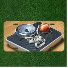 Custom Personalized License Plate With Weighing Scale Waist Measure And Apple