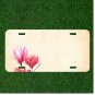 Custom Personalized License Plate Auto Tag With Two Flowers Add Names