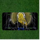 Custom Personalized License Plate Auto Tag With Blonde Women With Headphones Art
