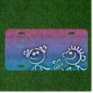 Custom Personalized License Plate Auto Tag With Little Kid Drawing Design