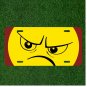 Custom Personalized License Plate Auto Tag With Angry Face Emoji Design