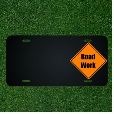 Custom Personalized License Plate With Add Names To Road Work Construction