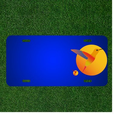 Custom Personalized License Plate With Add Names To Hummingbirds Birds Sun