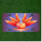 Custom Personalized Car License Plate With Heart Love Wings Blue Badge