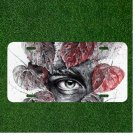 Custom Personalized License Plate Auto Tag With Red Leaves And Persons Eye
