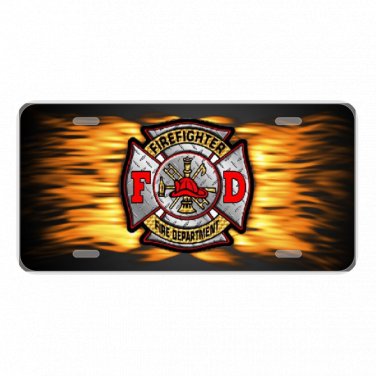 Custom Personalized License Plate Auto Car Tag With Firefighter Fire Department