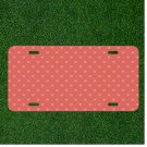 Custom Personalized License Plate Auto Tag With Pink Hearts Background Add Names