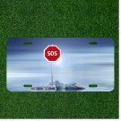 Custom Personalized License Plate Auto Tag With SOS Stop Sign Add names