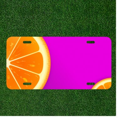 Custom Personalized License Plate Auto Tag With Amazing Orange Design Add Names