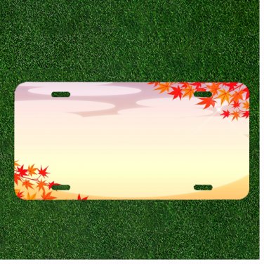 Custom Personalized License Plate Auto Tag With Amazing Fall Leaves Add Names