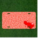 Custom Personalized License Plate Auto Tag With Two Red Hearts Add Names