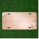 Custom Personalized License Plate Auto Tag With Fancy Pink Background Add Names