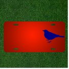 Custom Personalized License Plate With Add Names To Bird Blue Silhouette Art