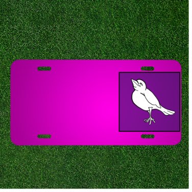 Custom Personalized Car License Plate With Add Names To White Bird Vertebrates