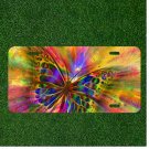Custom Personalized License Plate Auto Tag With Rainbow Butterfly NEW