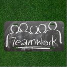 Custom Personalized License Plate Auto Tag With Teamwork Chalkboard Drawing