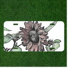 Custom Personalized License Plate Auto Tag With Stunning Sunflower Design