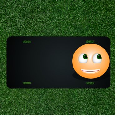 Custom Personalized License Plate With Add Names To Cute Emoji Face Design NEW