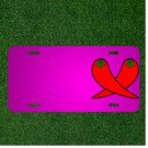 Custom Personalized Car License Plate With Add Names To Chili Pepper Hot Red