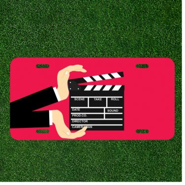 Custom Personalized License Plate Auto Tag With Scene Take Roll Movie Cut Scene