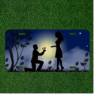 Custom Personalized License Plate Auto Tag With Man Proposing To Women Design