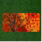 Custom Personalized License Plate Auto Tag With Amazing Fall Flowers Design Tree