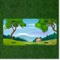 Custom Personalized License Plate Auto Tag With Cartoon Trees And House Design