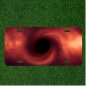 Custom Personalized License Plate Auto Tag With Black Hole Space Swirl Design
