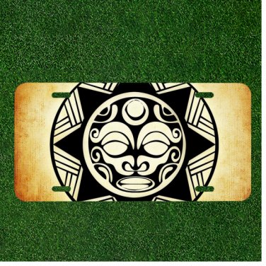 Custom Personalized License Plate Auto Tag With Stunning Black And White Sun