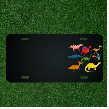 Custom Personalized License Plate With Add Names To Cartoon Dinosours Design NEW