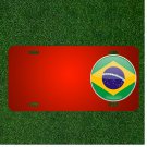 Custom Personalized License Plate With Add Names To Brazil Flag Round Button