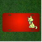Custom Personalized License Plate With Add Names To Animal Cat Licking Paw