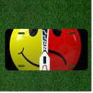 Custom Personalized License Plate Auto Tag With Red And Yellow Emoji Zipper