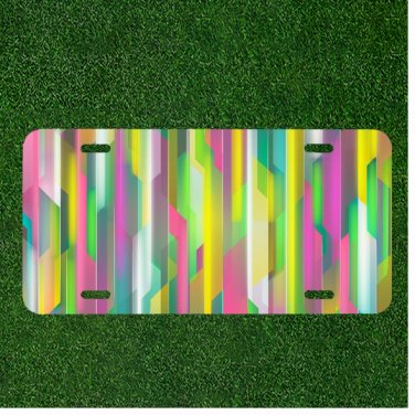 Custom Personalized Car License Plate With Background Abstract Bright Yellow