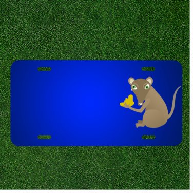 Custom Personalized License Plate With Add Names To Cartoon Mouse Rodent
