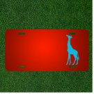 Custom Personalized License Plate With Add Names To Giraffe Silhouette Blue