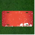 Custom Personalized License Plate Auto Tag With Snow Day Snow Flakes House Art
