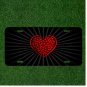 Custom Personalized License Plate Car Tag With Heart Black Background Hearts