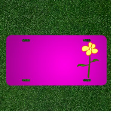 Custom Personalized Car License Plate With Add Names To Flower Plant Daisy